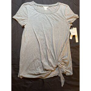 Short-Sleeve Gray Knot-Front Caslon‎ Tee